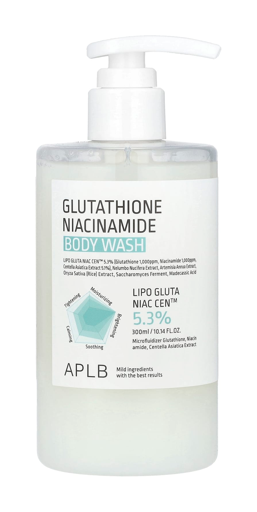 APLB Glutathione Niacinamide Body Wash 300ml pump bottle