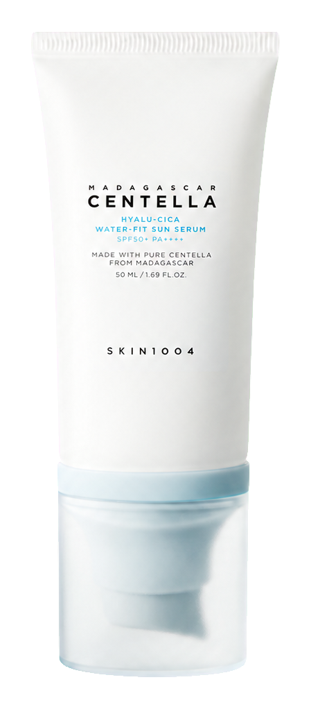 SKIN1004 Hyalu-Cica Water-Fit Sun Serum tube, transparent background