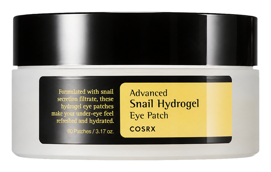 COSRX Advanced Snail Hydrogel Eye Patch product jar, transparent background